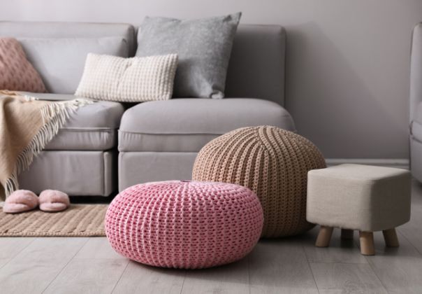 How To Coordinate a New Ottoman Into your Living Room Decor