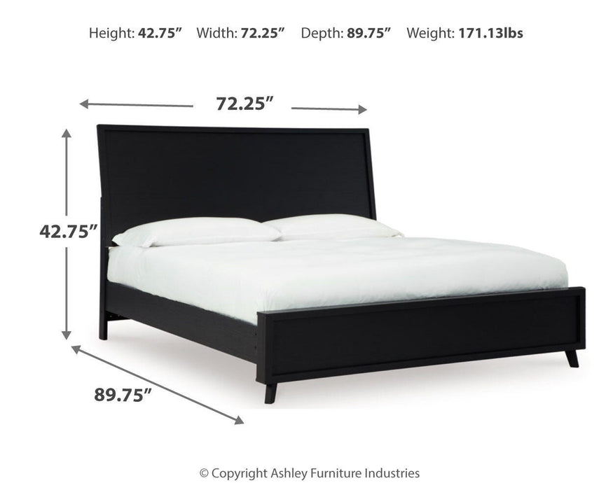 Danziar Queen Panel Platform Bed and 2 Nightstands