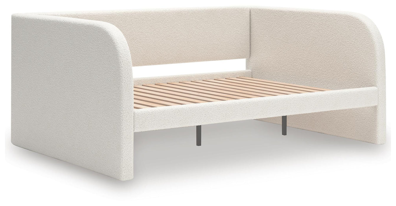 Arloster Full Upholstered Day Bed, Dresser and Mirror