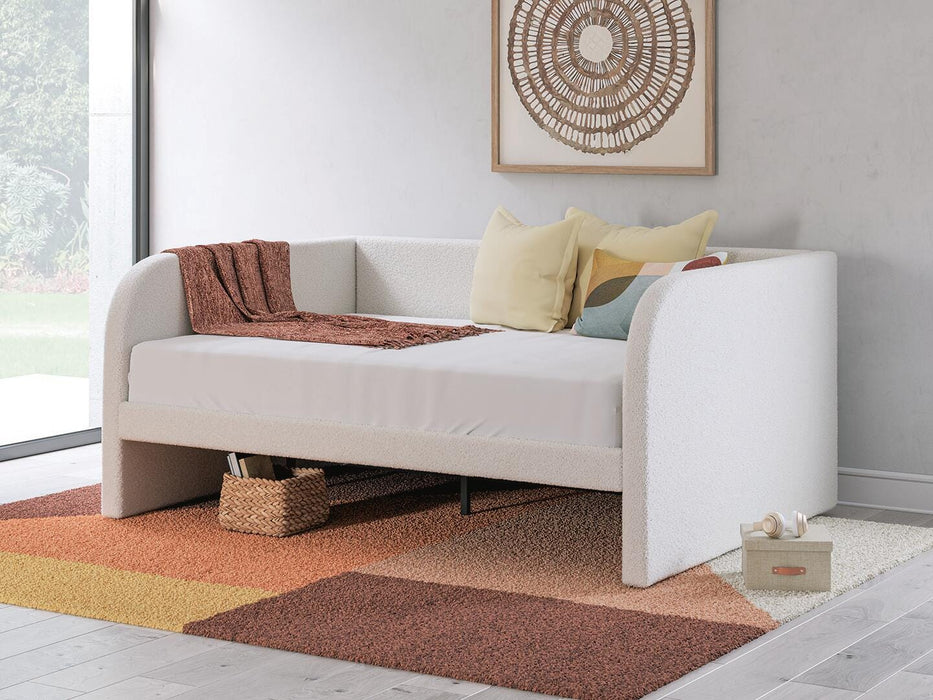 Arloster Full Upholstered Day Bed, Dresser and Mirror