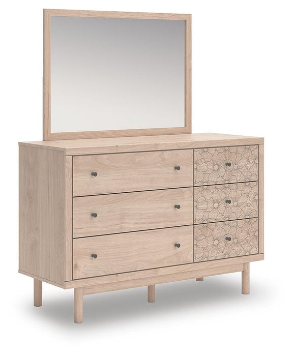 Arloster Twin Upholstered Day Bed, Dresser and Mirror