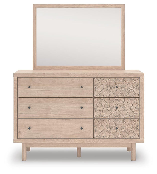 Arloster Full Upholstered Day Bed, Dresser and Mirror