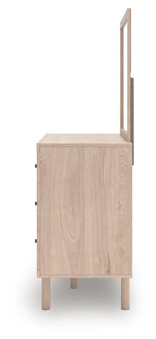 Arloster Full Upholstered Panel Bed, Dresser and Mirror
