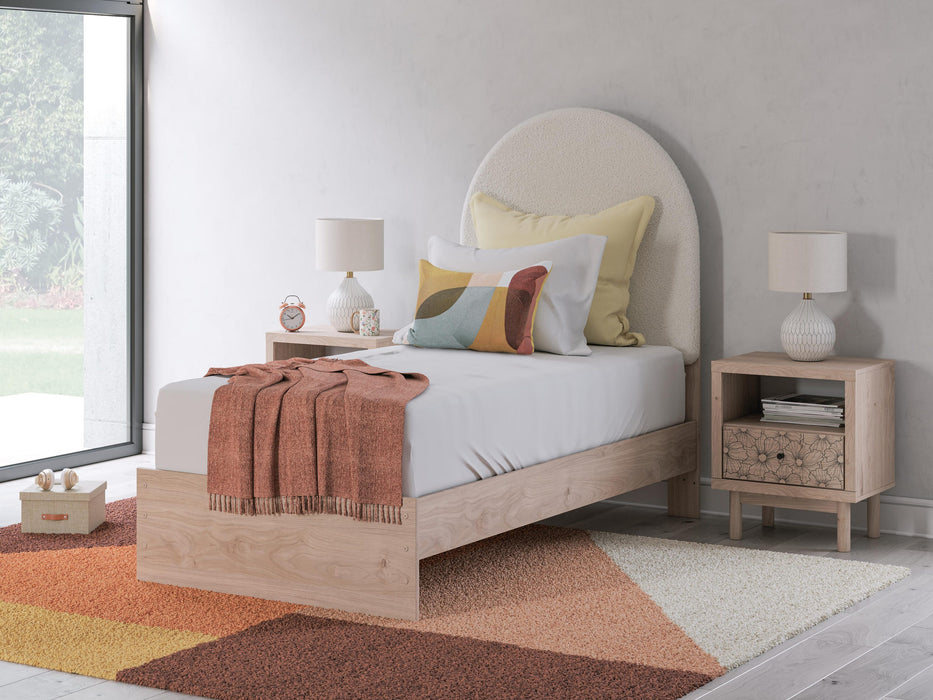 Shapella Twin Upholstered Panel Bed