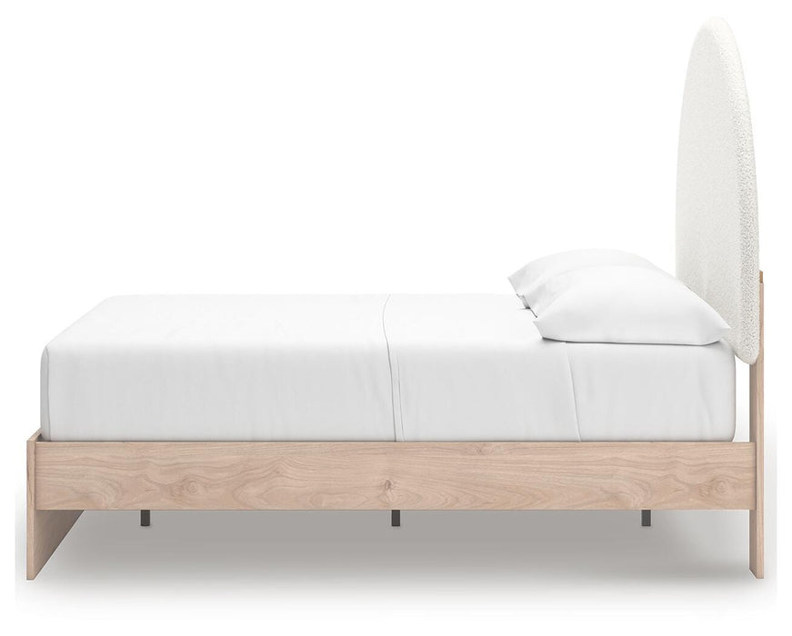 Arloster Full Upholstered Panel Bed, Dresser and Mirror