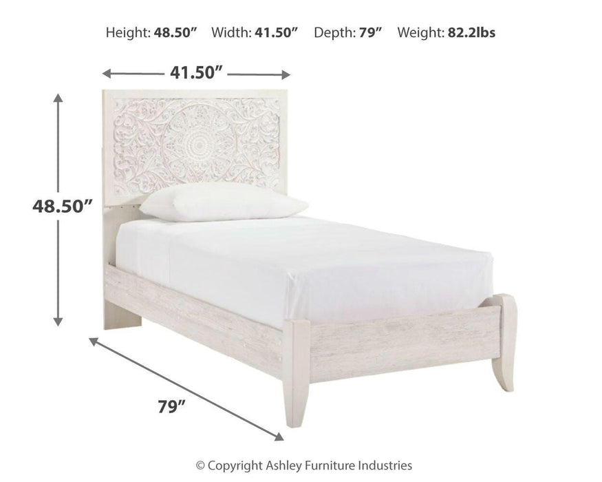 Paxberry Twin Panel Bed and Nightstand