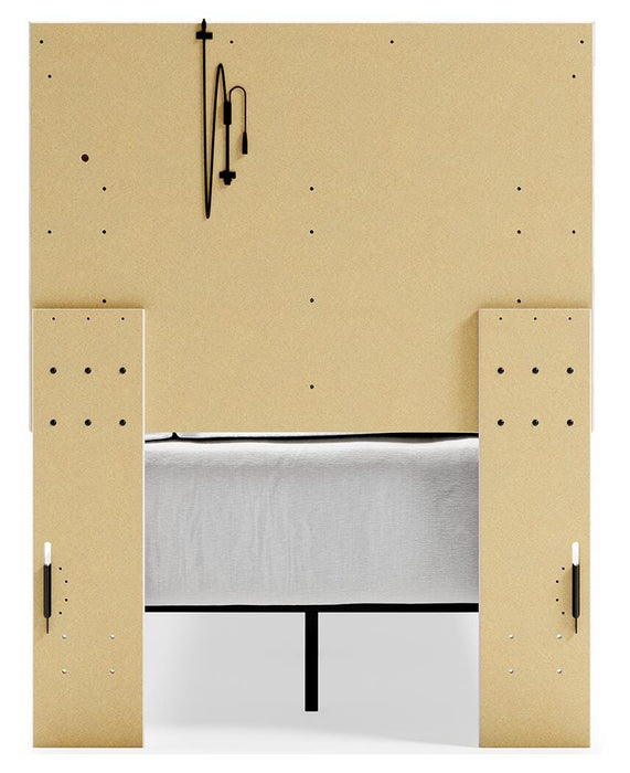 Altyra Twin Upholstered Panel Bed and 2 Nightstands