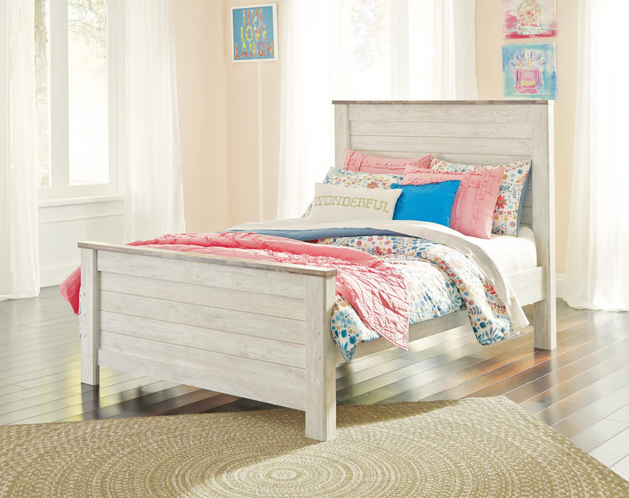 Willowton Full Panel Bed and Nightstand