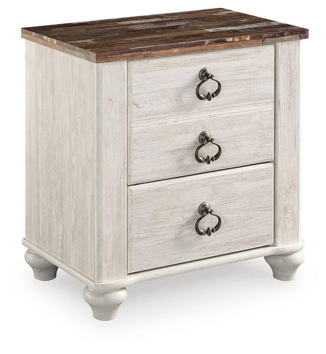 Willowton Full Panel Bed and Nightstand