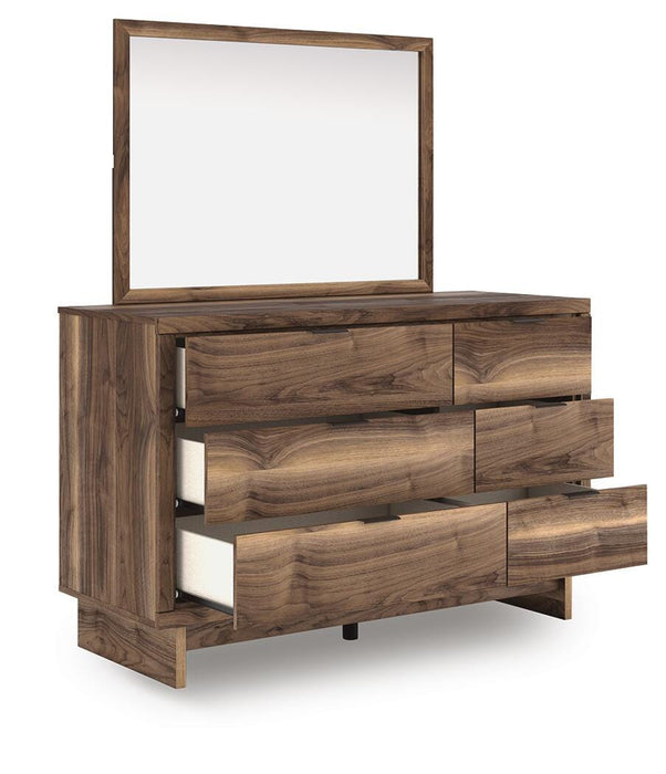 Chirason Twin Panel Bed with Storage, Dresser and Mirror