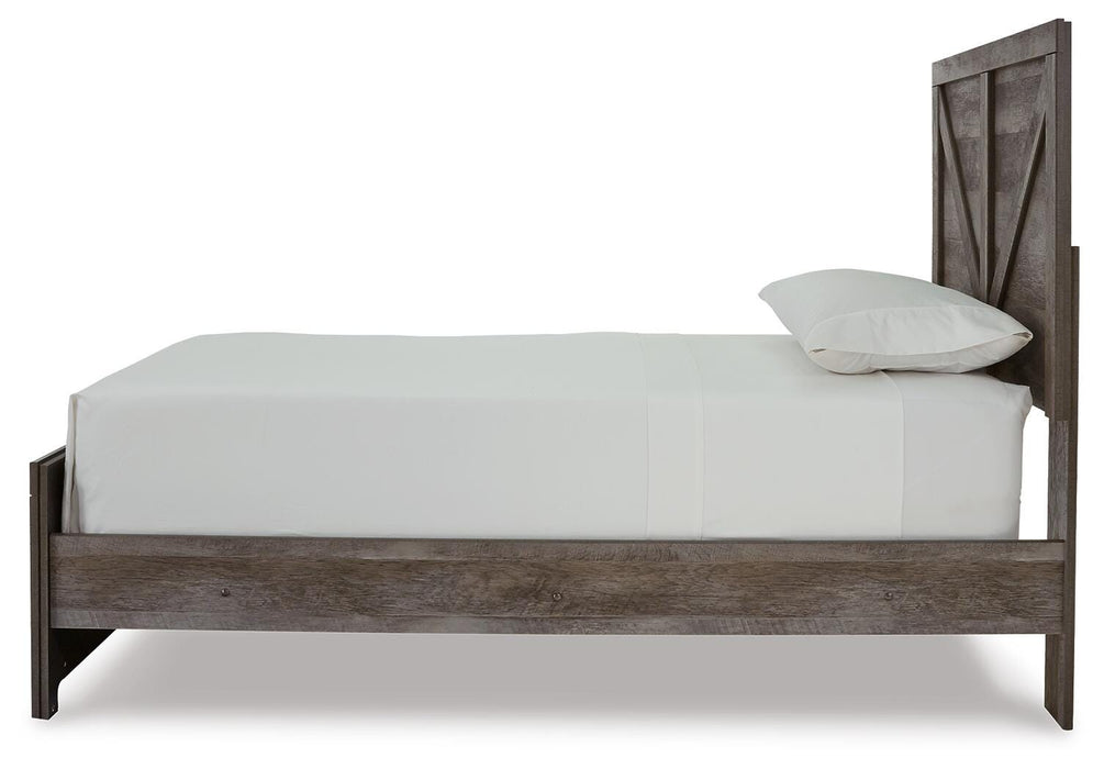 Wynnlow Twin Crossbuck Panel Bed and 2 Nightstands