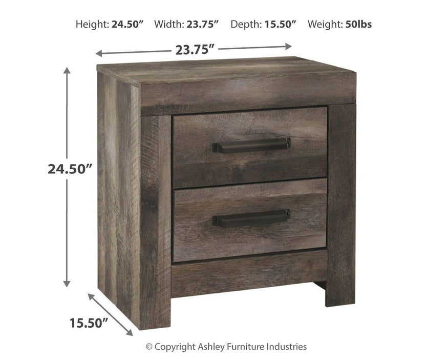 Wynnlow Twin Crossbuck Panel Bed and 2 Nightstands