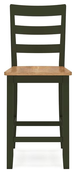 Gesthaven Counter Height Dining Table and 2 Barstools