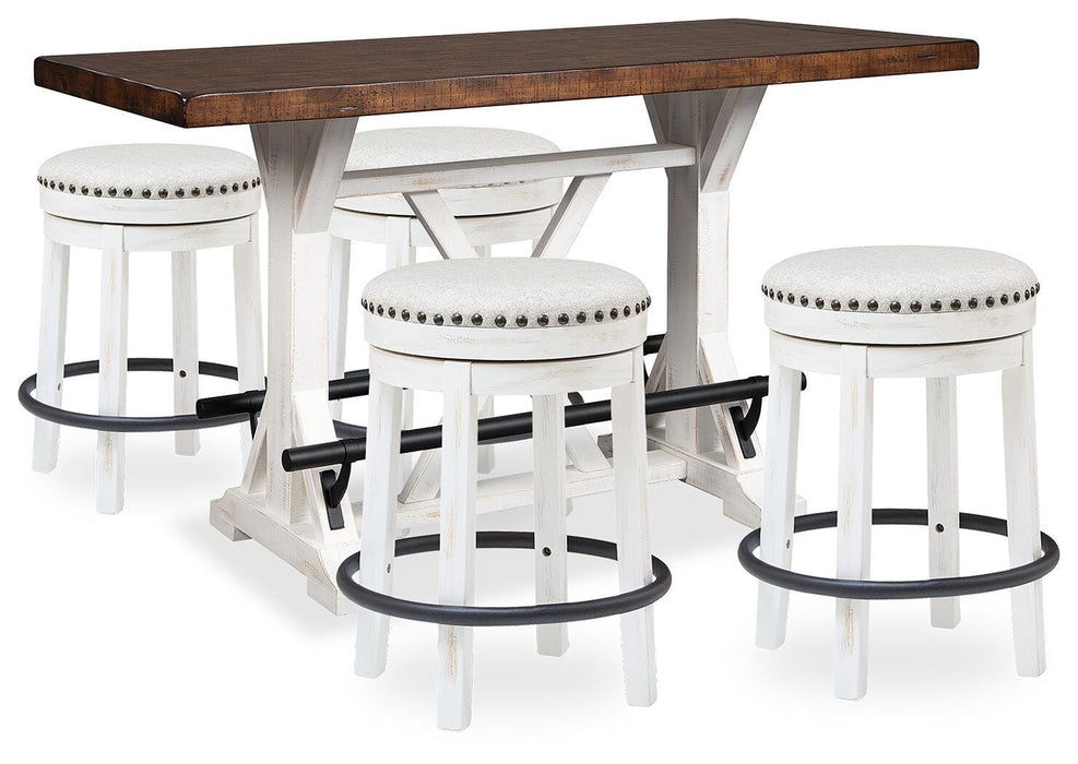 Valebeck Counter Height Dining Table and 4 Barstools