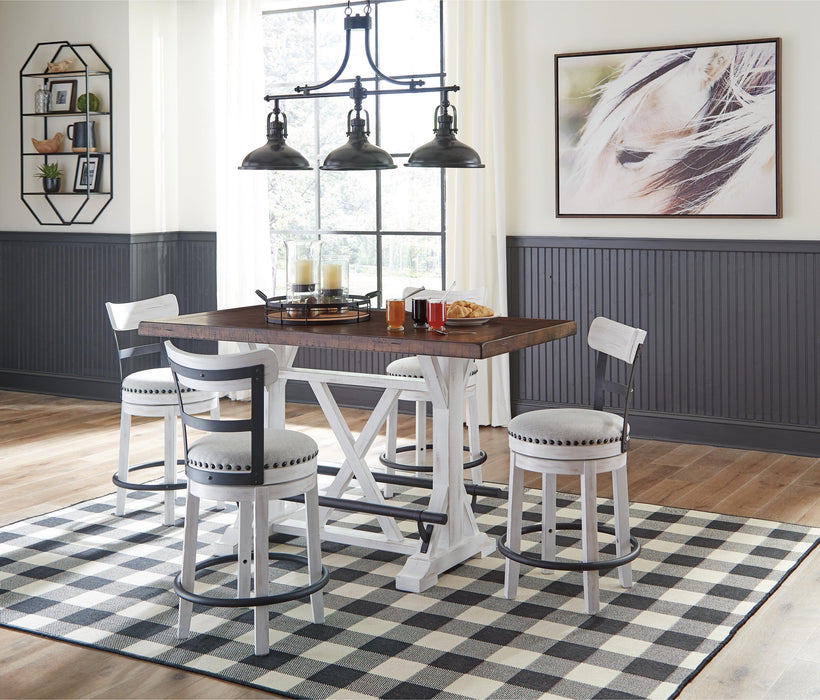Valebeck Counter Height Dining Table and 4 Barstools