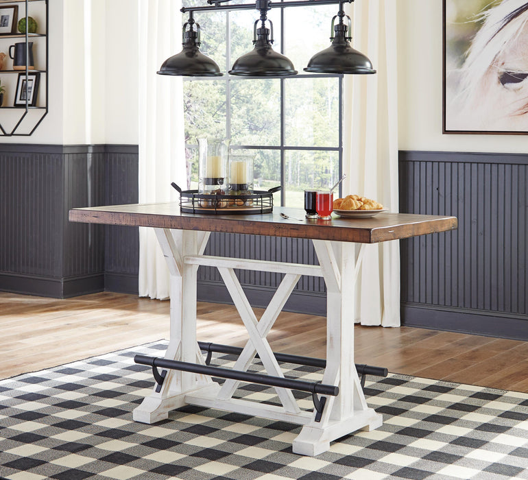Valebeck Counter Height Dining Table and 8 Barstools