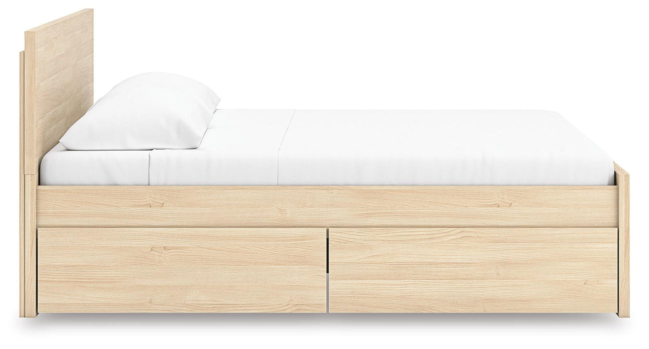 Onita King Panel Platform Bed with 1 Side Storage