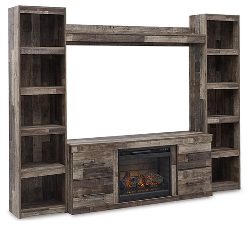 Derekson Multi Gray TV Stand w/Fire image