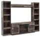 Derekson Multi Gray TV Stand w/Fire image