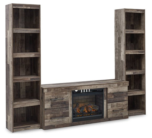 Derekson Multi Gray TV Stand w/Fire image