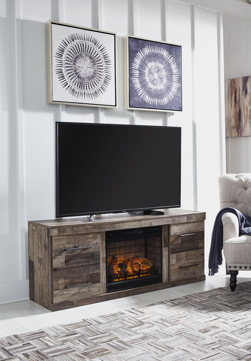 Derekson Multi Gray TV Stand w/Fire image