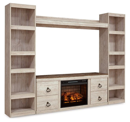 Willowton Whitewash TV Stand w/Fire image