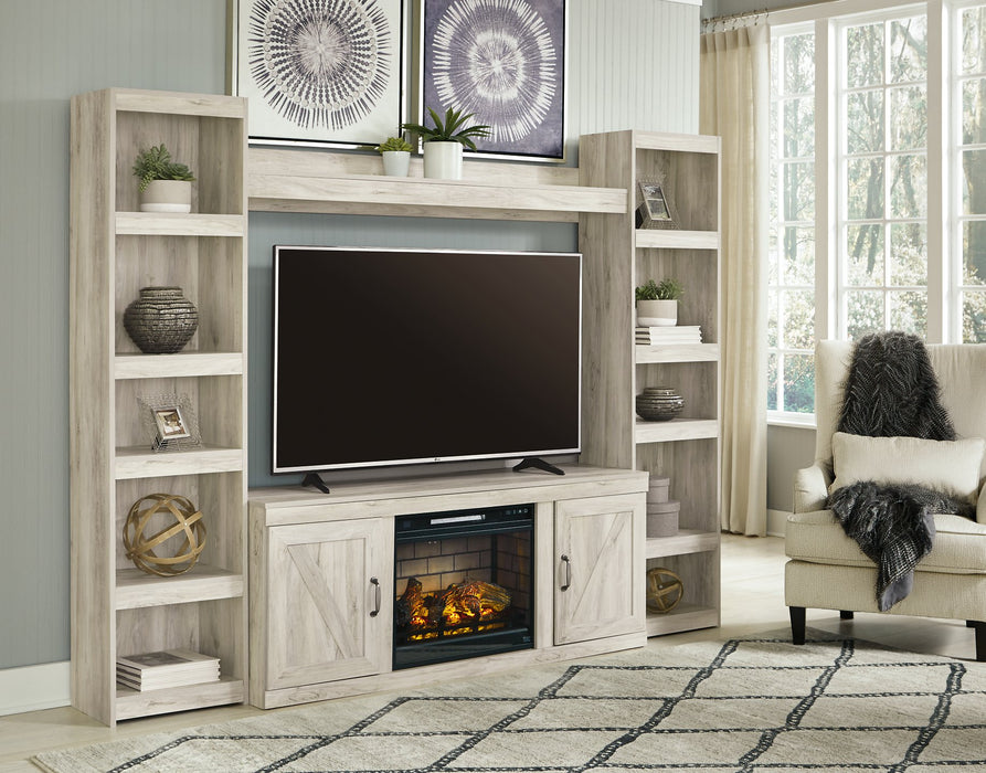 Bellaby Whitewash TV Stand w/Fire image