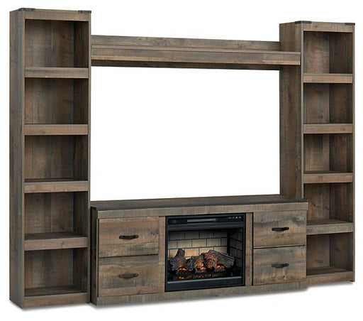 Trinell Brown TV Stand w/Fire image