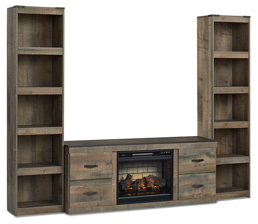 Trinell Brown TV Stand w/Fire image