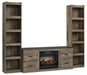 Trinell Brown TV Stand w/Fire image