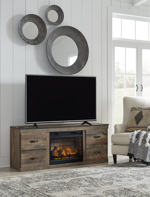 Trinell Brown TV Stand w/Fire image