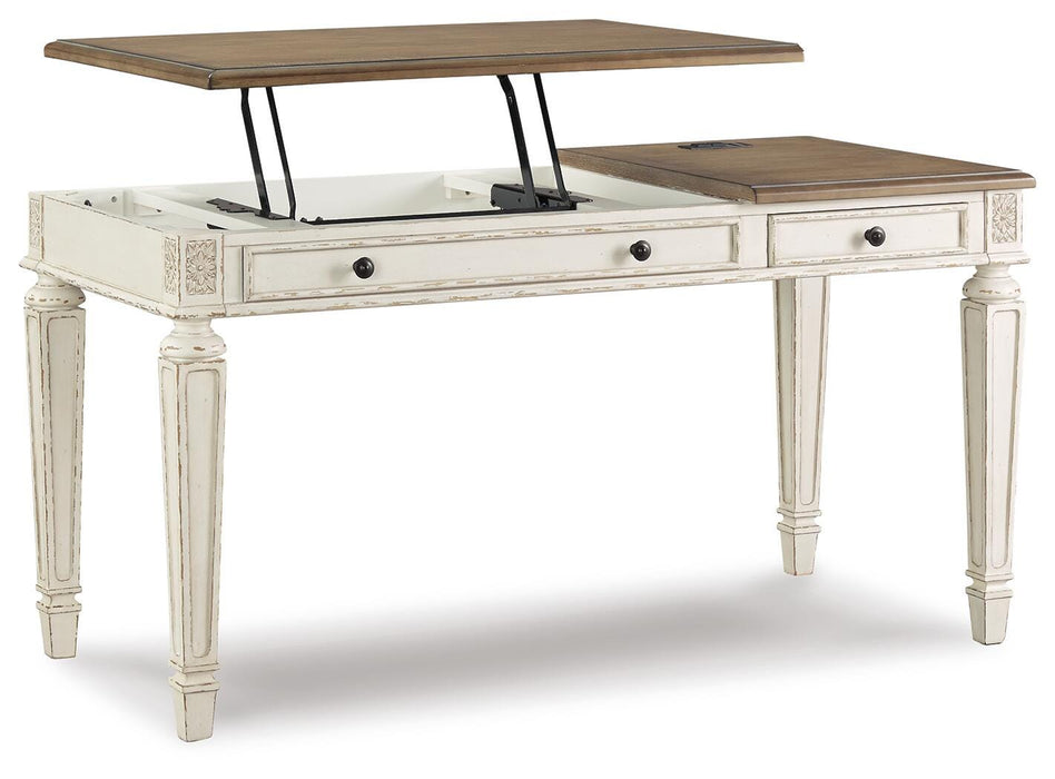 Realyn Lift-top Desk, L-shaped Desk and 4 Bookcases