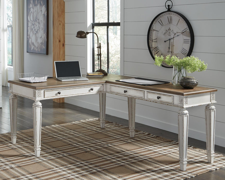 Realyn Home Office Desk and Bookcase