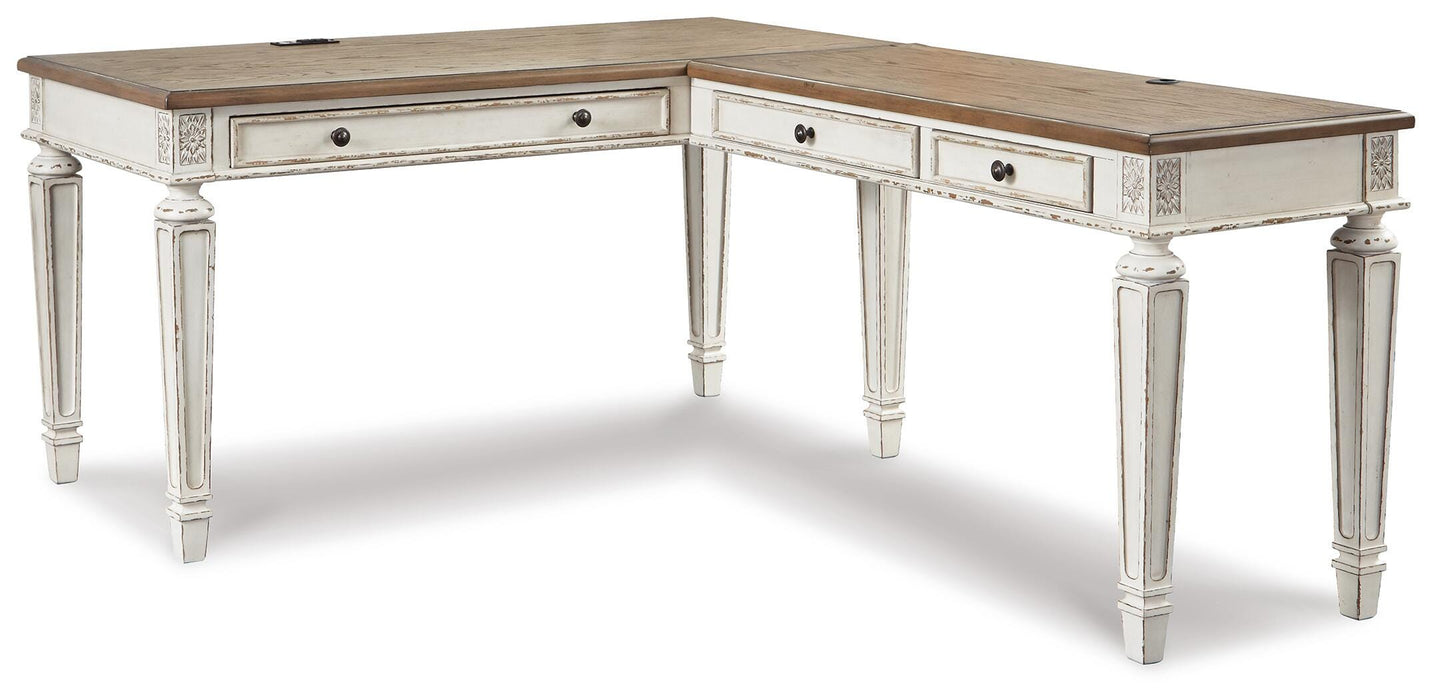 Realyn Lift-top Desk, L-shaped Desk and 4 Bookcases