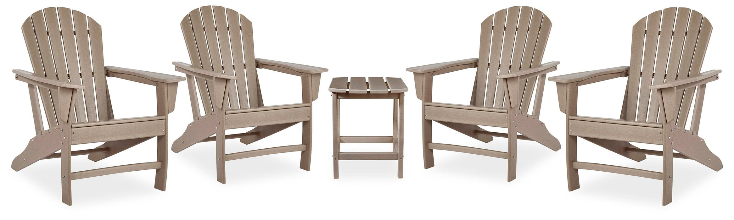 Sundown Treasure 4 Adirondack Chairs and Outdoor End Table