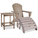 Sundown Treasure Driftwood Sundown Treasure Outdoor Adirondack Chair and Ottoman with Side Table image