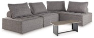 Bree Zee Brown Bree Zee 4-Piece Outdoor Sectional with End Table image