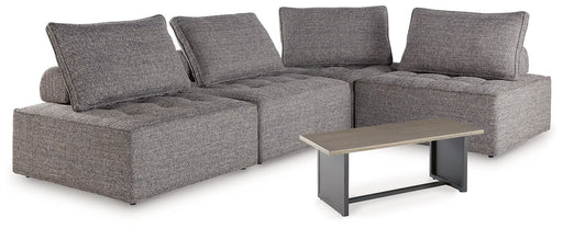 Bree Zee Brown Bree Zee 4-Piece Outdoor Sectional with End Table image