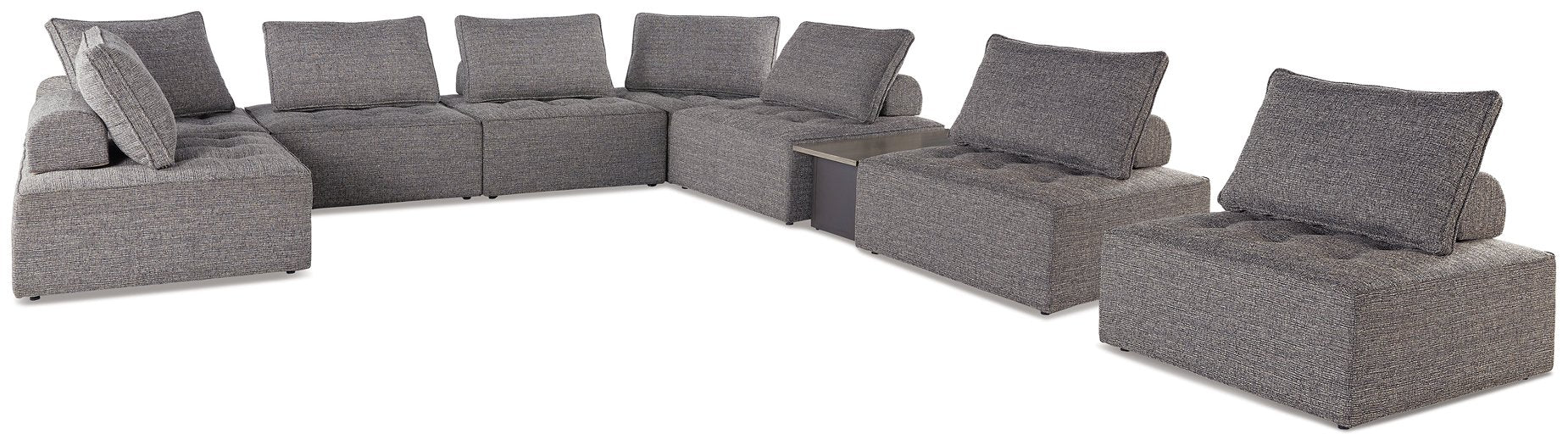 Bree Zee Brown Bree Zee 8-Piece Outdoor Sectional with Lounge Chair image