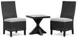 Beachcroft Black/Light Gray Beachcroft 2 Outdoor Chairs with End Table image
