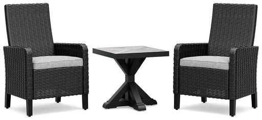 Beachcroft Black/Light Gray Beachcroft 2 Outdoor Chairs with End Table image