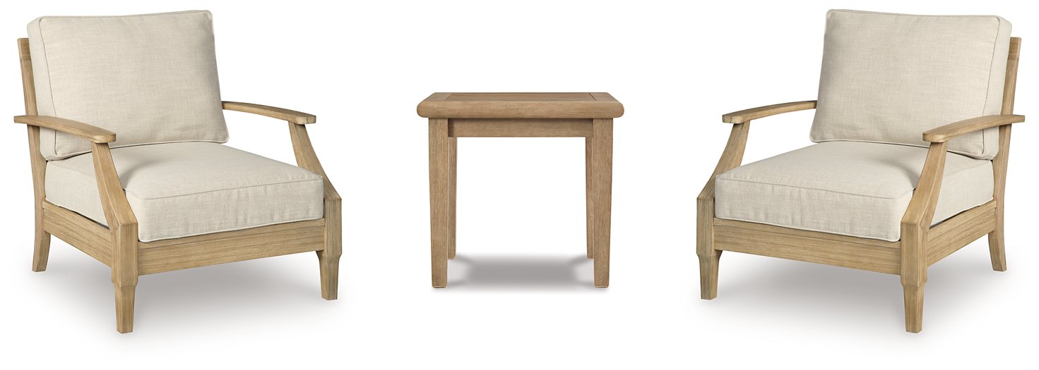 Clare View Beige Clare View 2 Outdoor Chairs with End Table image