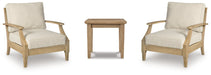 Clare View Beige Clare View 2 Outdoor Chairs with End Table image