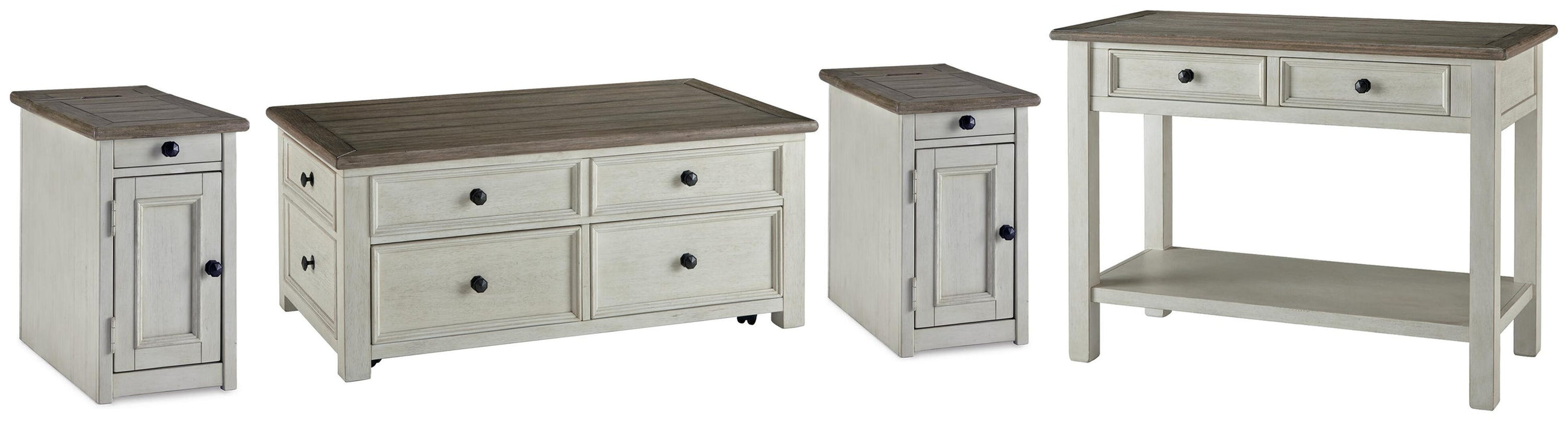 Bolanburg Coffee Table and 2 Chairside End Tables with Console
