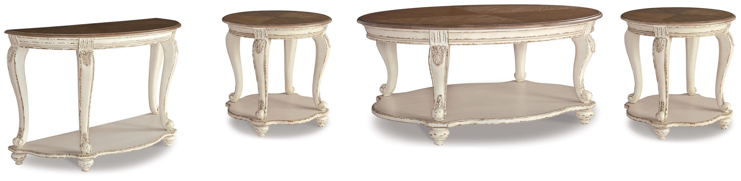 Realyn Coffee Table, 2 Ends and Console