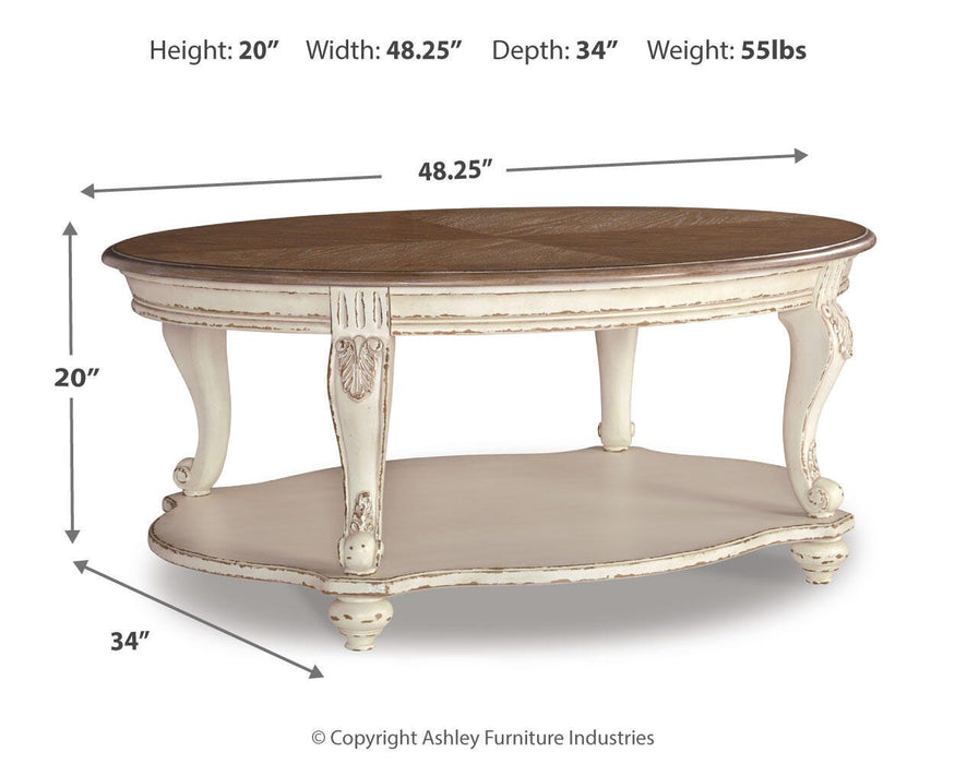 Realyn Coffee Table, 2 Ends and Console