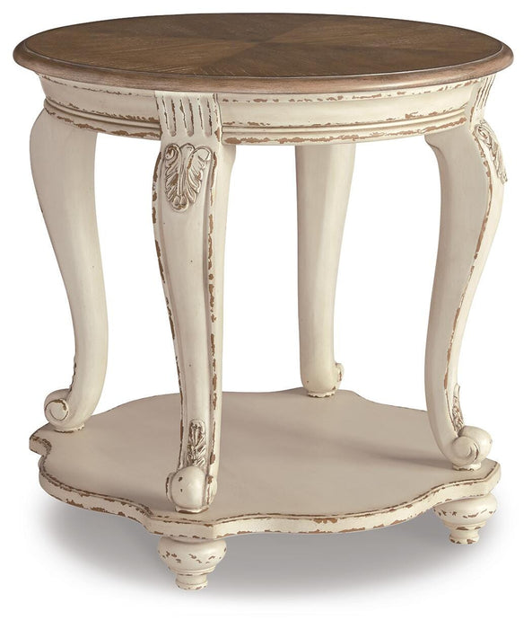 Realyn Coffee Table and 2 End Tables