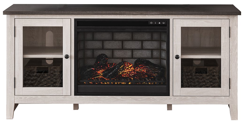 Dorrinson Two-tone TV Stand w/Fire image