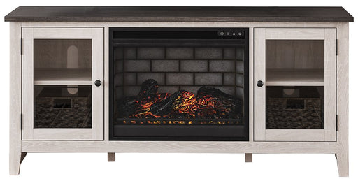 Dorrinson Two-tone TV Stand w/Fire image