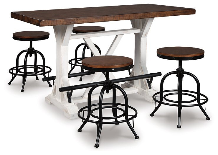 Valebeck 5-Piece Counter Height Dining Package